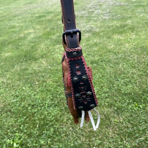 Vintage Hungarian Horsehair Fur & Leather Wooden Canteen Handmade Folk Art - Picture 3 of 8
